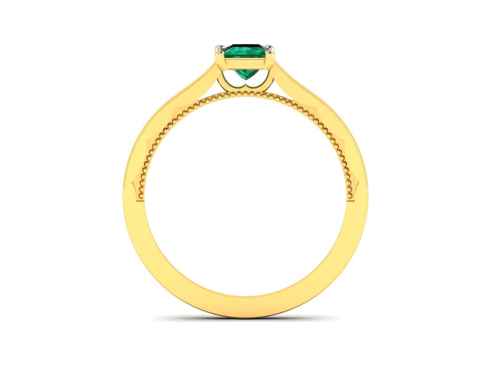 Solitaire Princess Stone Ring 3dm Render Detail 3D print model_5