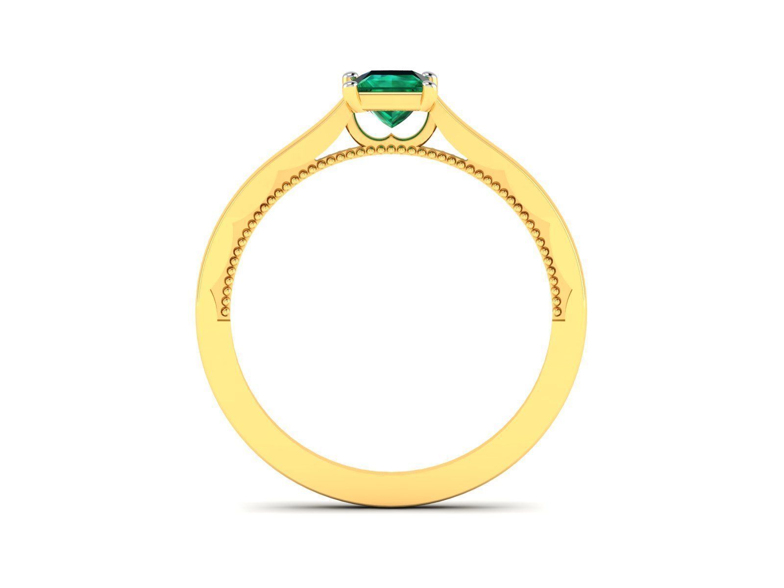 Solitaire Princess Stone Ring 3dm Render Detail 3D print model_4