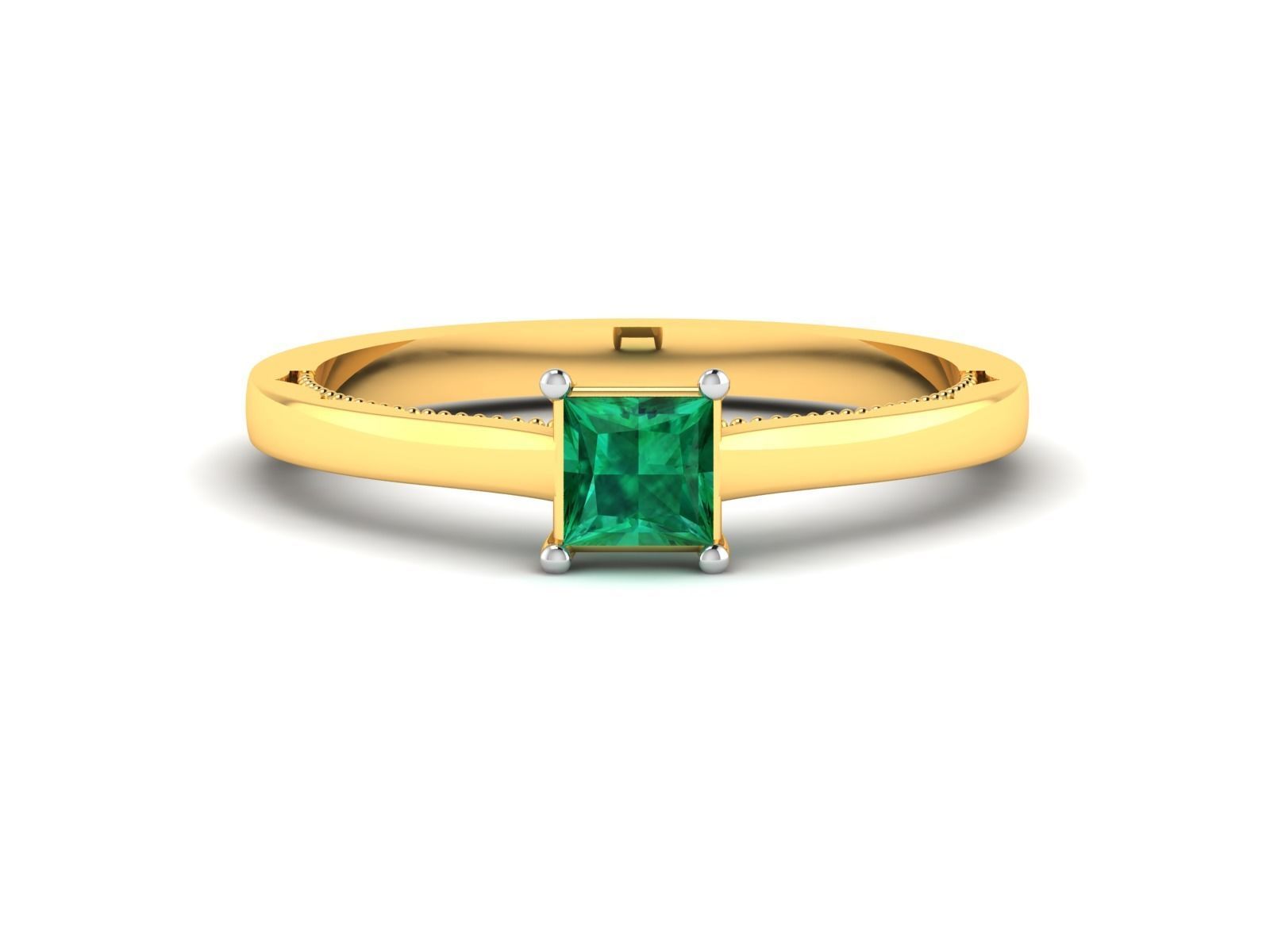 Solitaire Princess Stone Ring 3dm Render Detail 3D print model_8