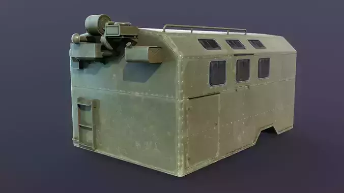 Kung Military Trailer Low-poly 3D model