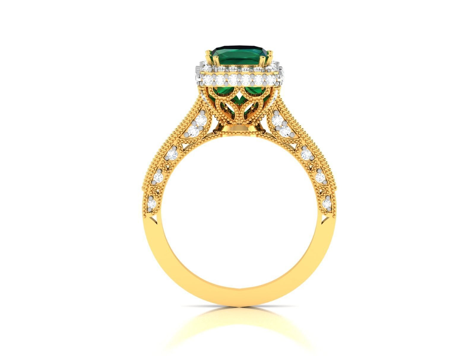Solitaire Princess Stone Ring 3dm Render Detail 3D print model_6