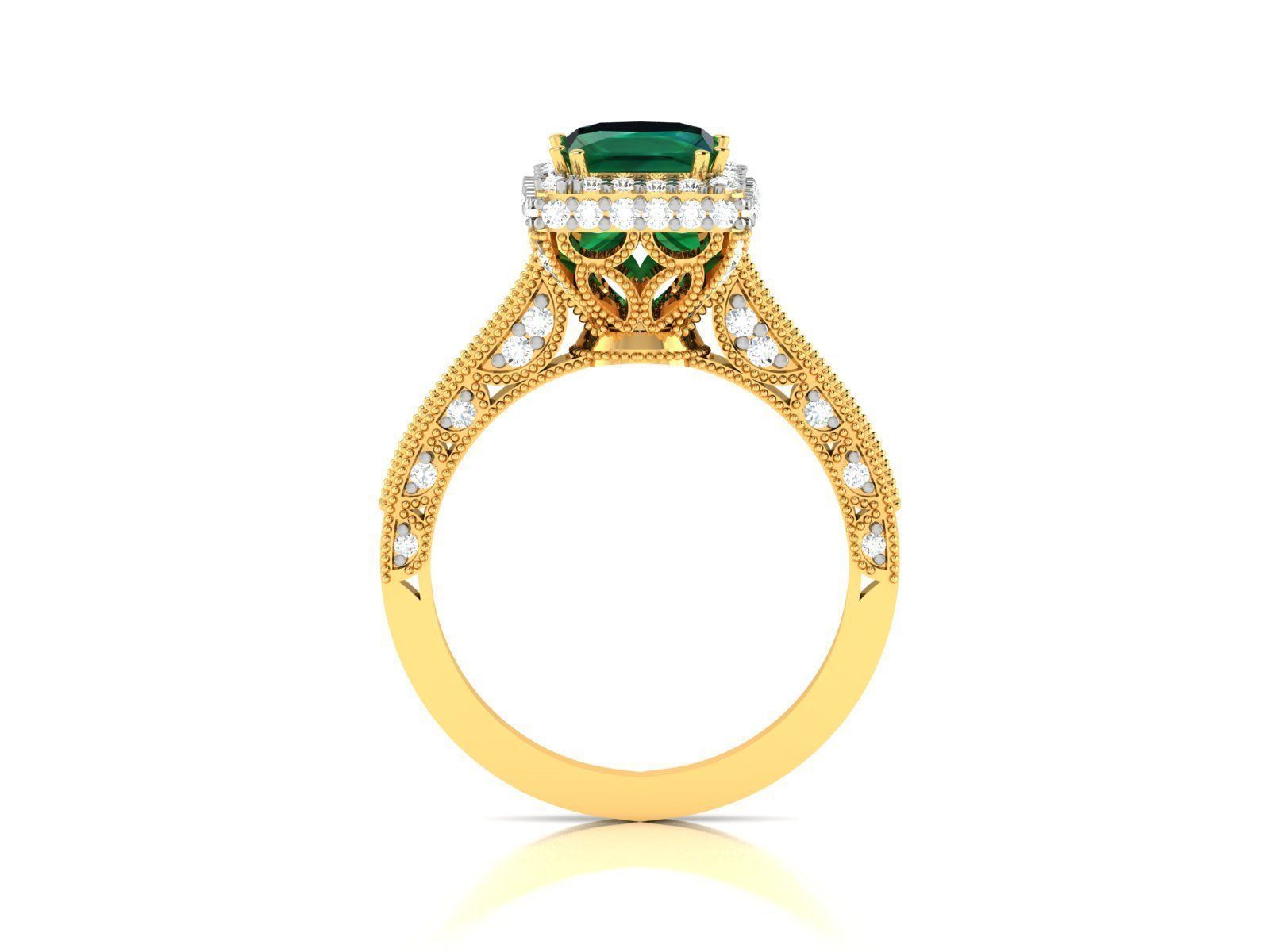 Solitaire Princess Stone Ring 3dm Render Detail 3D print model_5