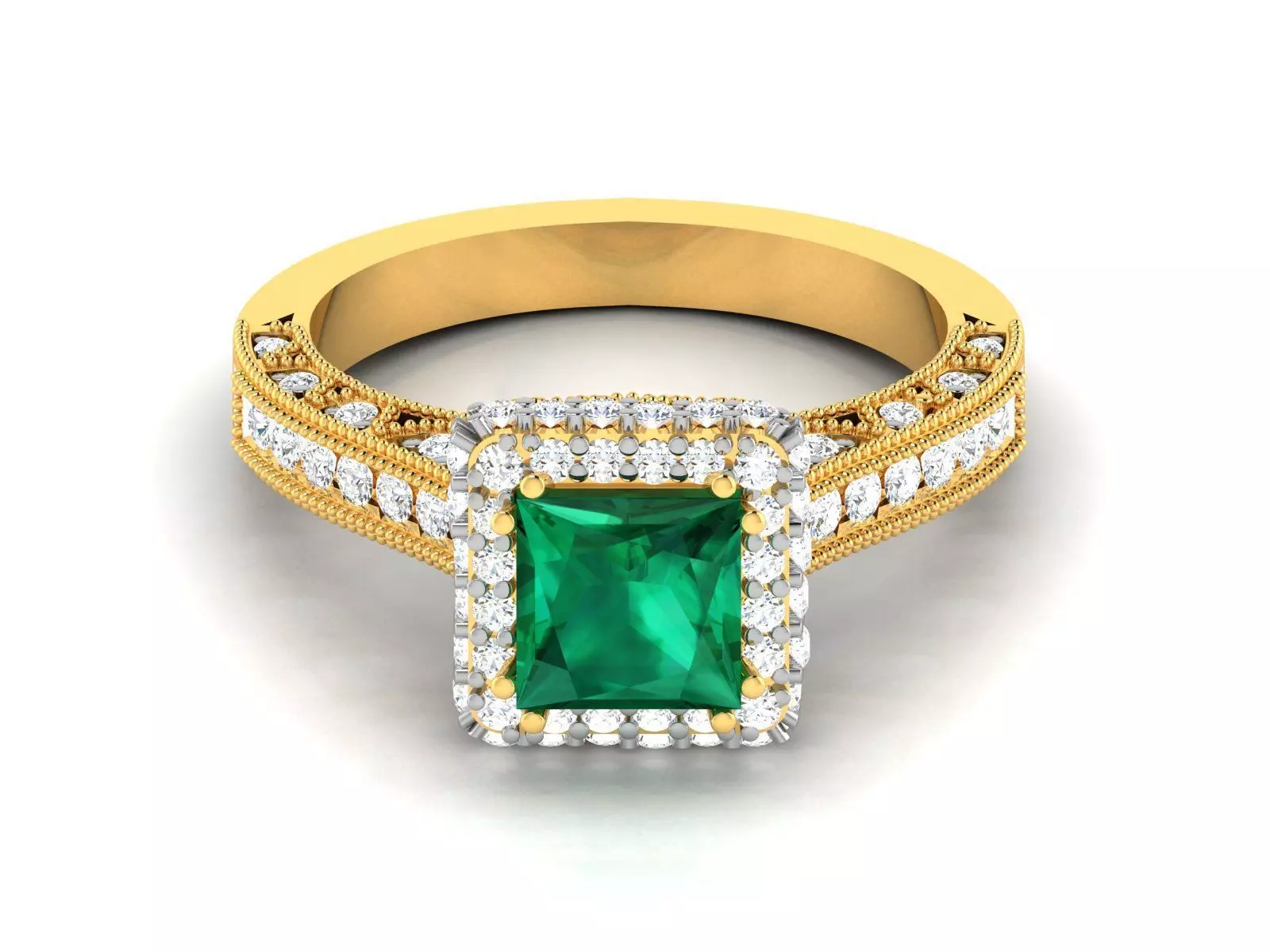 Solitaire Princess Stone Ring 3dm Render Detail 3D print model_0