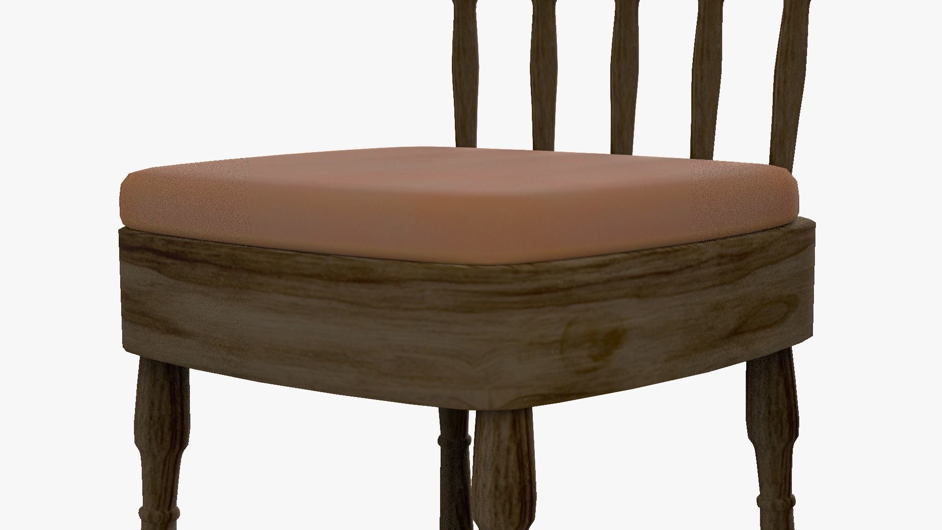 Wooden Chair Low-poly 3D model_1