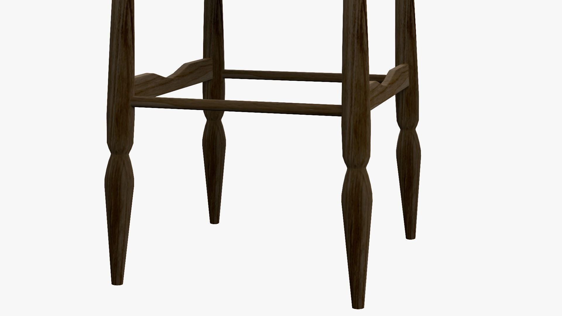 Wooden Chair Low-poly 3D model_2