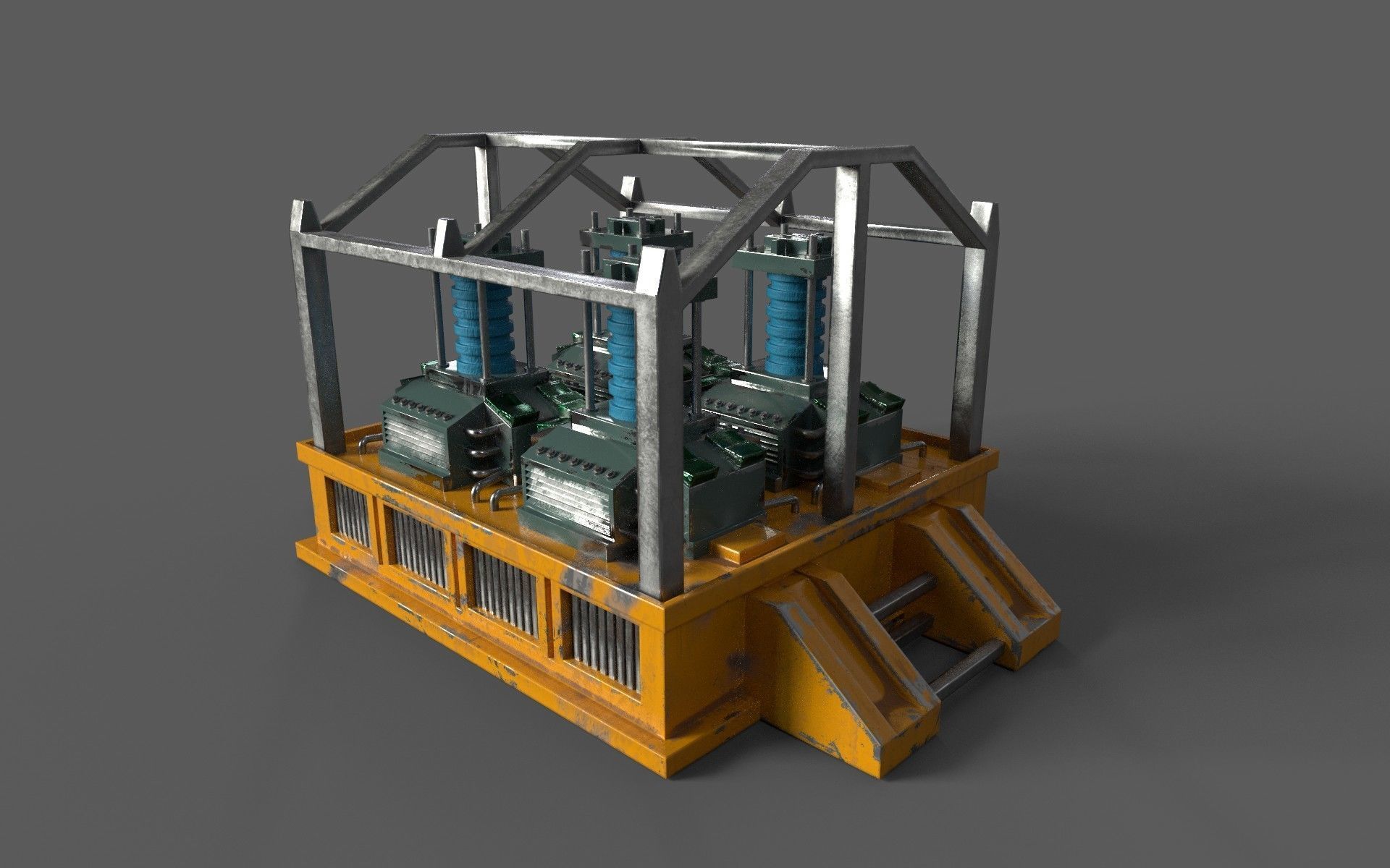 Oxygen generator Low-poly 3D model_1