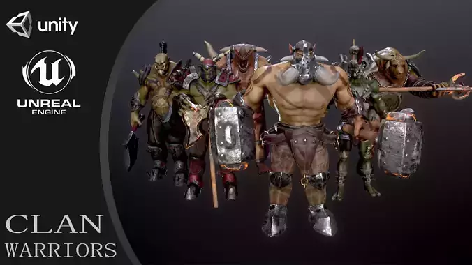 PACK clan warriors 3D Model Collection