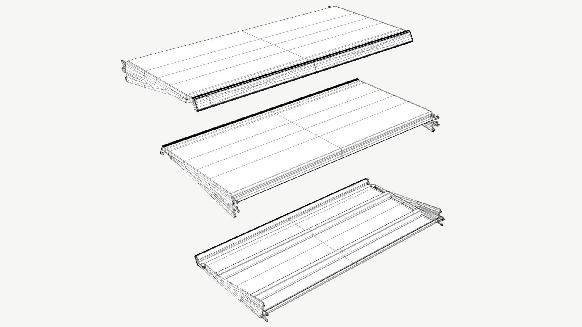 Retail Shelf Low-poly 3D model_1