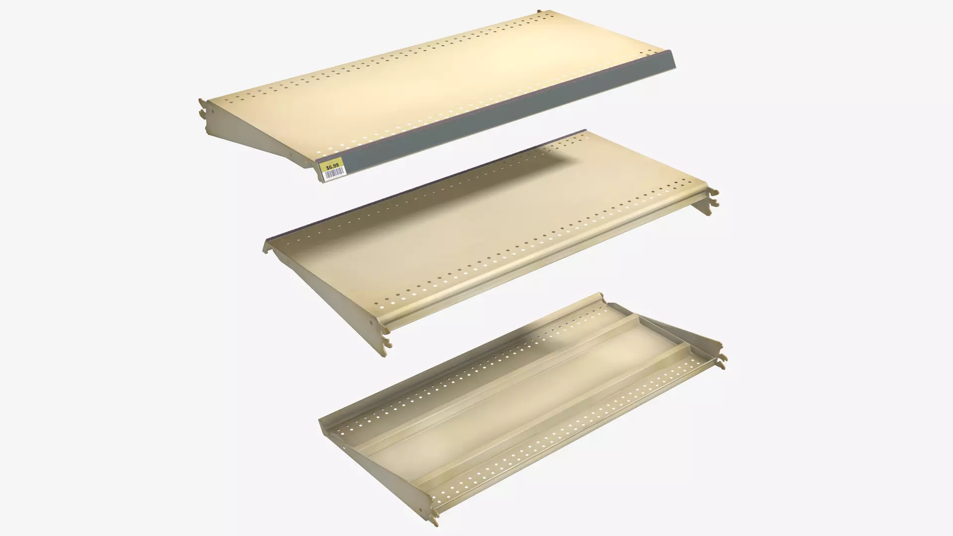 Retail Shelf Low-poly 3D model_0