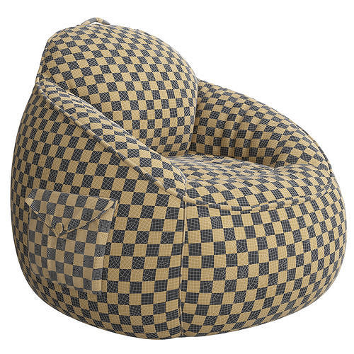Canvas Bean Bag Chair 3d model Low-poly 3D model 4