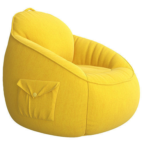 Canvas Bean Bag Chair 3d model Low-poly 3D model 3