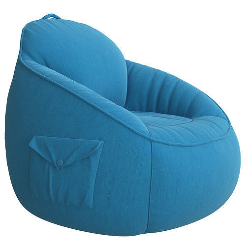 Canvas Bean Bag Chair 3d model Low-poly 3D model 2