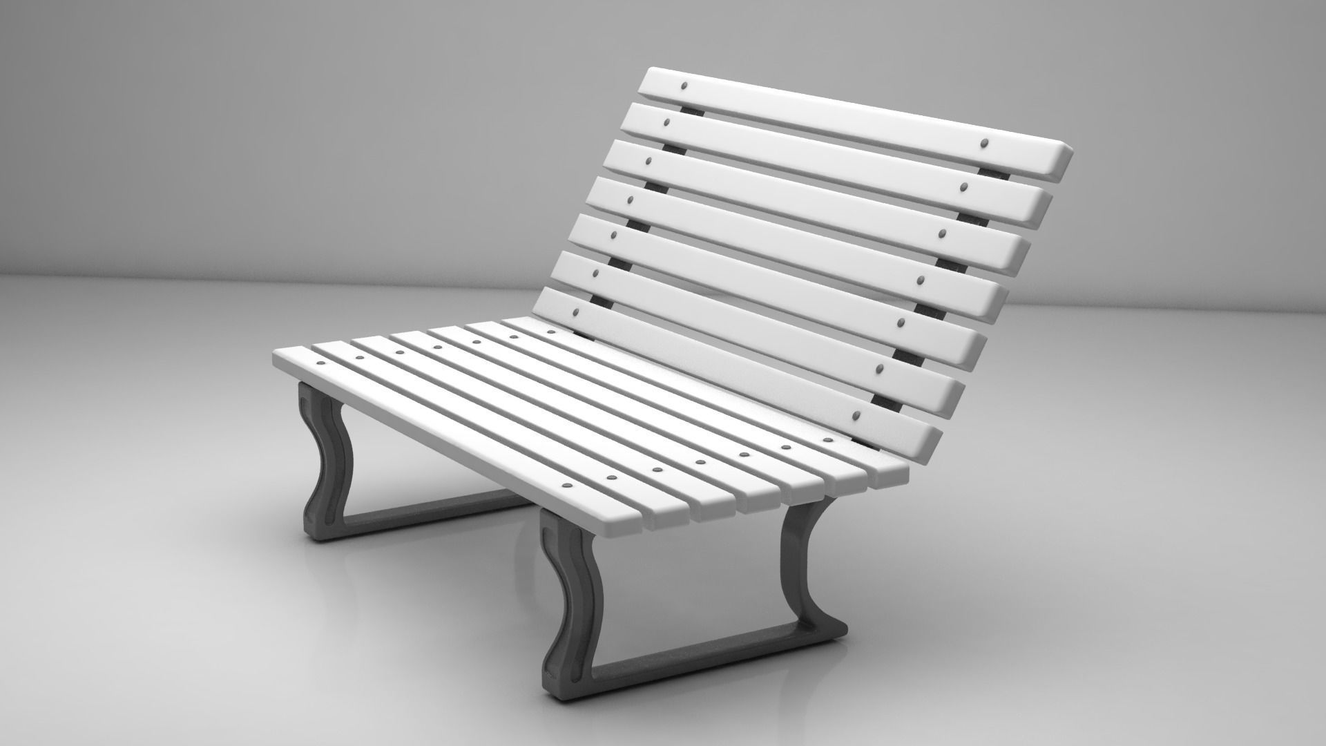 Park Bench 3D model_3