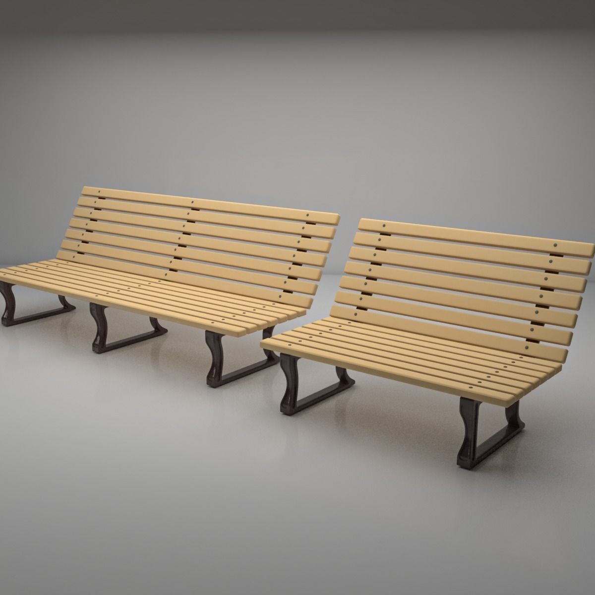 Park Bench 3D model_7