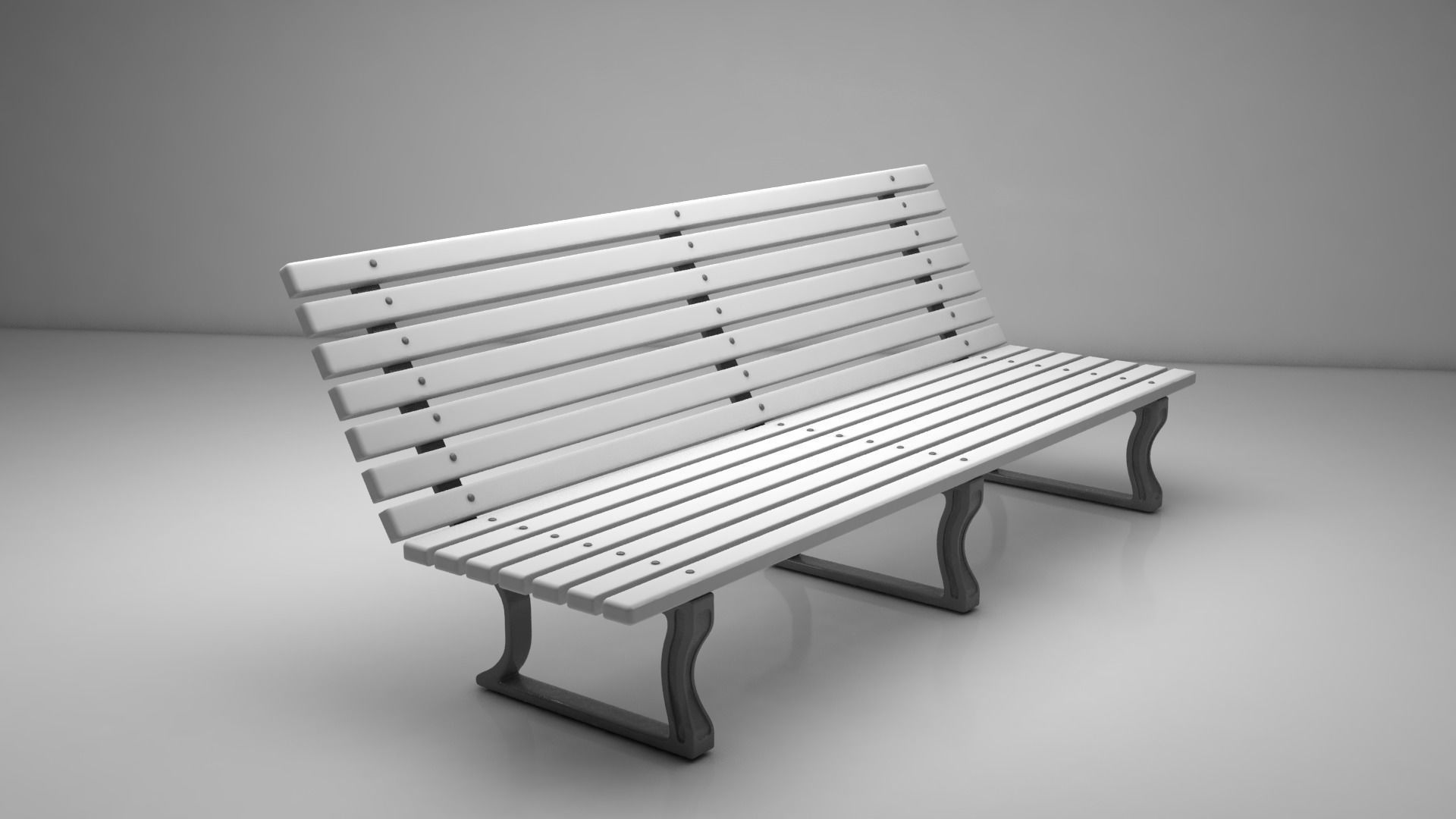 Park Bench 3D model_2