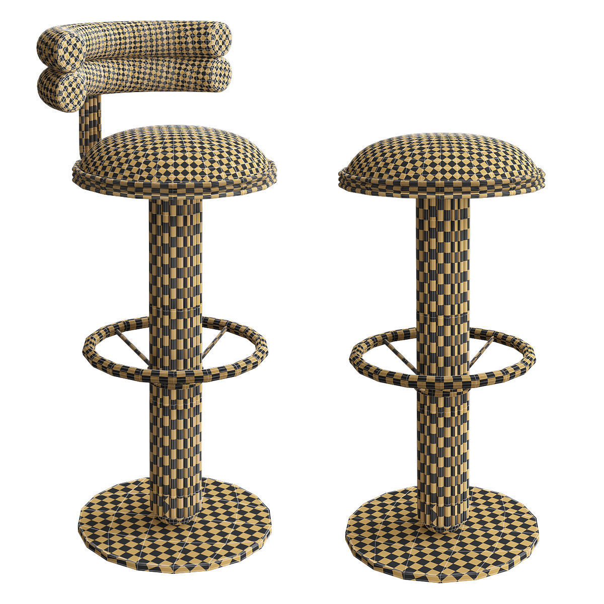 Mezzo Collection Mulligan bar chair 3d model Low-poly 3D model_3