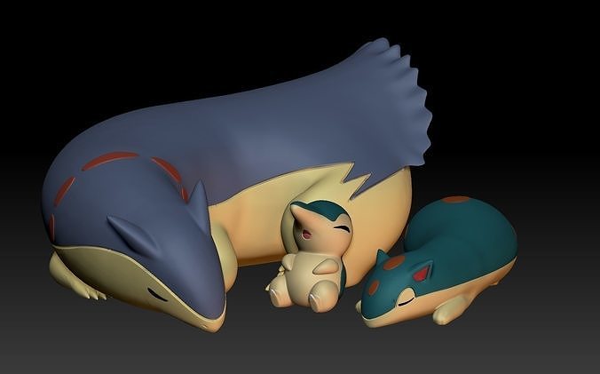 Pokemon Cyndaquil Quilava Typhlosion 3D print model