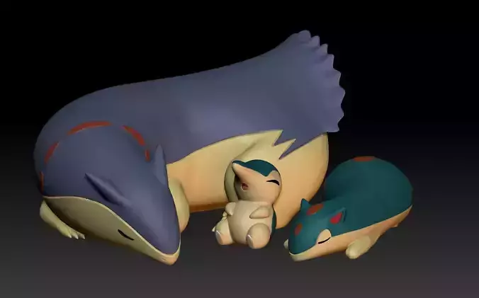 Pokemon Cyndaquil Quilava Typhlosion 3D print model
