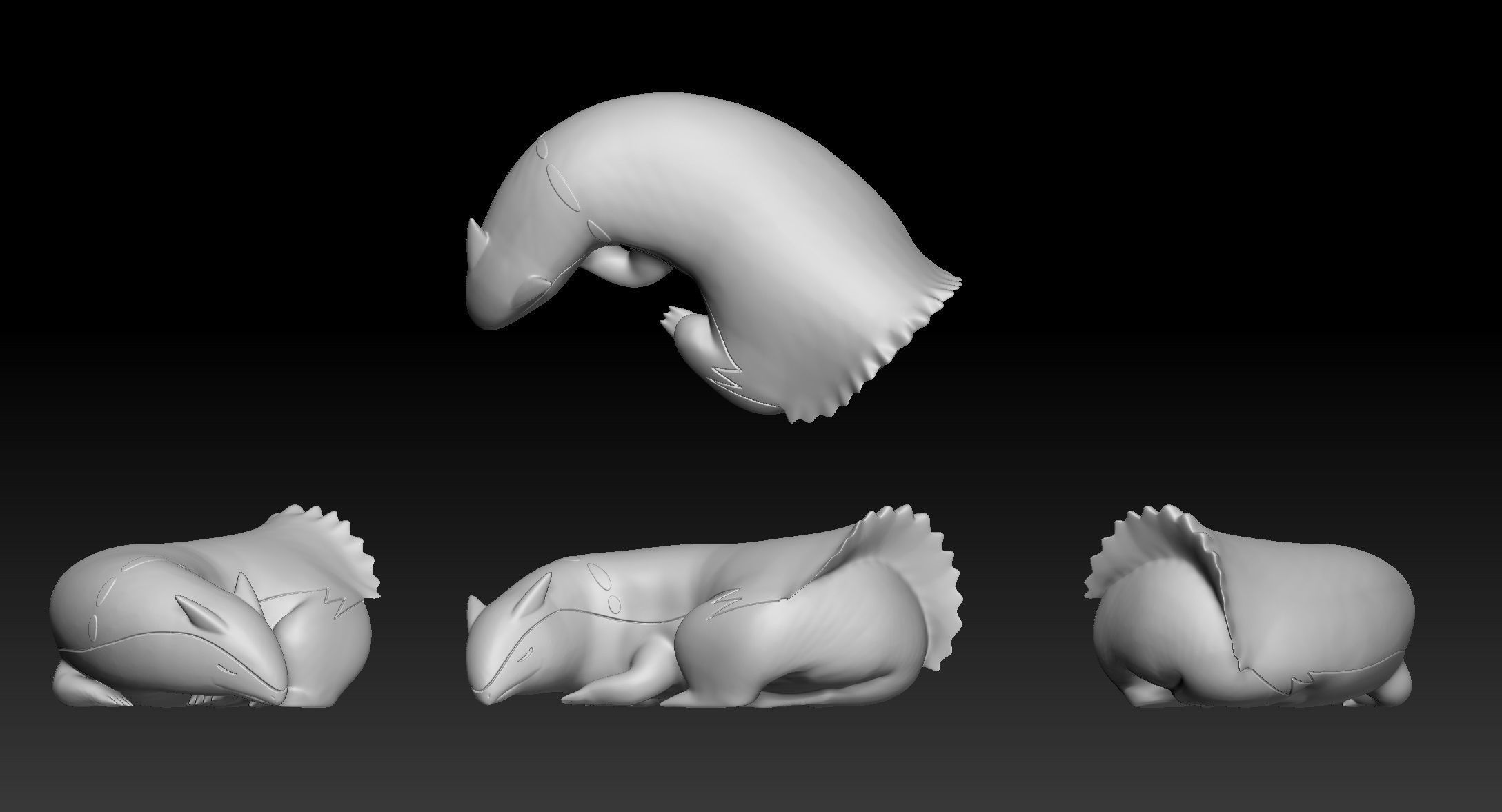 Pokemon Cyndaquil Quilava Typhlosion 3D print model_3