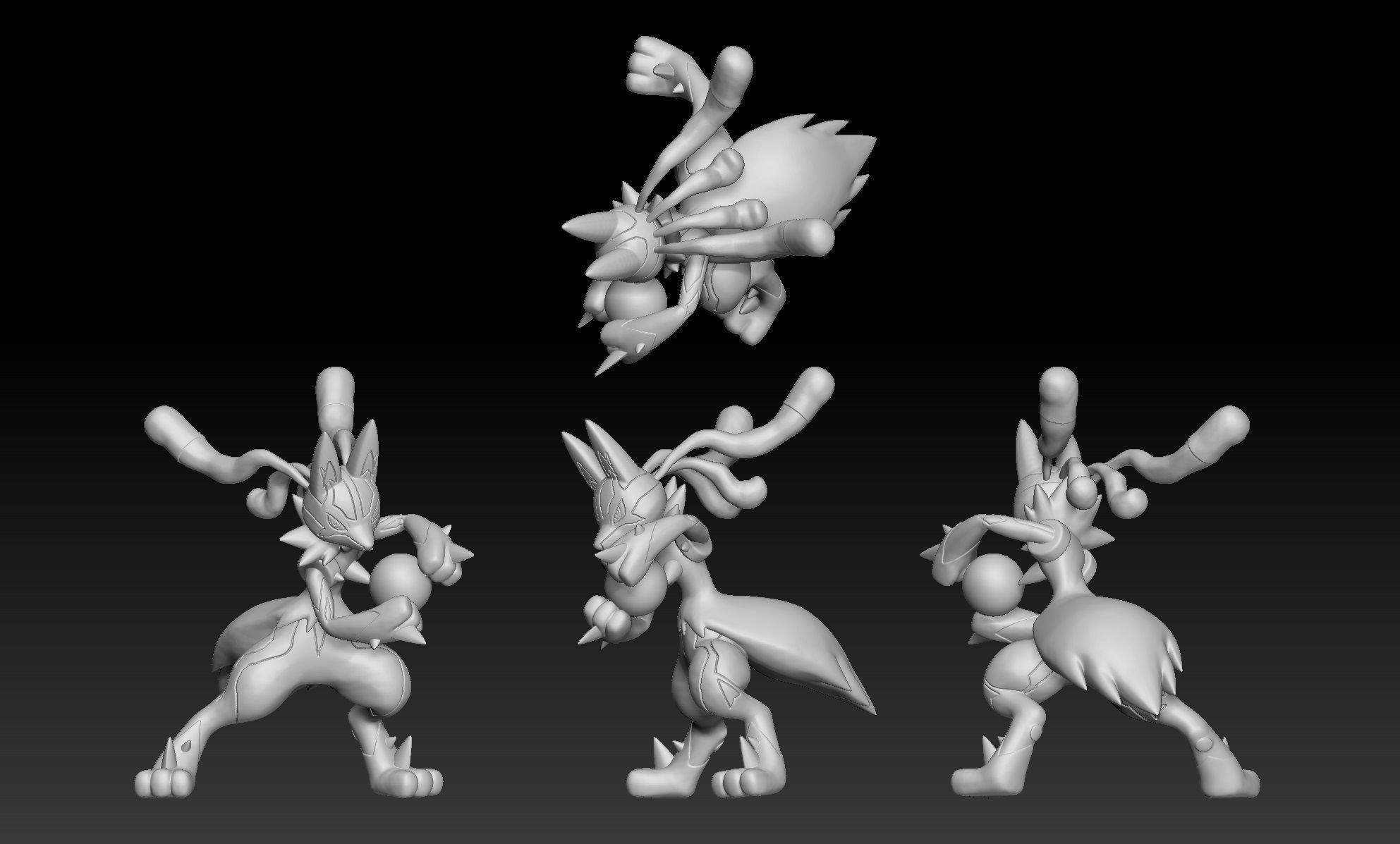 Pokemon Riolu Lucario Mega Evolution 3D print model_3