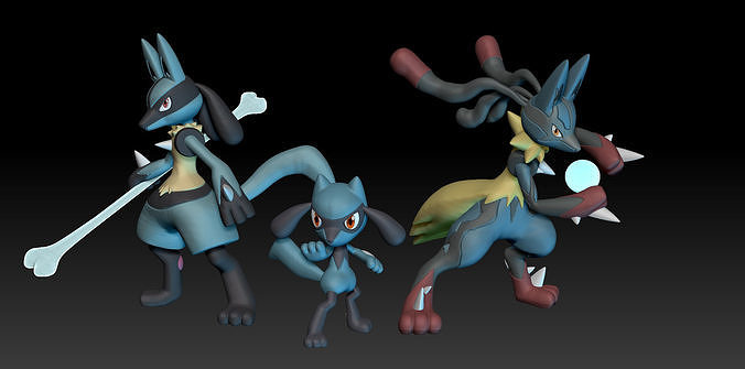 Pokemon Riolu Lucario Mega Evolution 3D print model