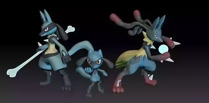 Pokemon Riolu Lucario Mega Evolution