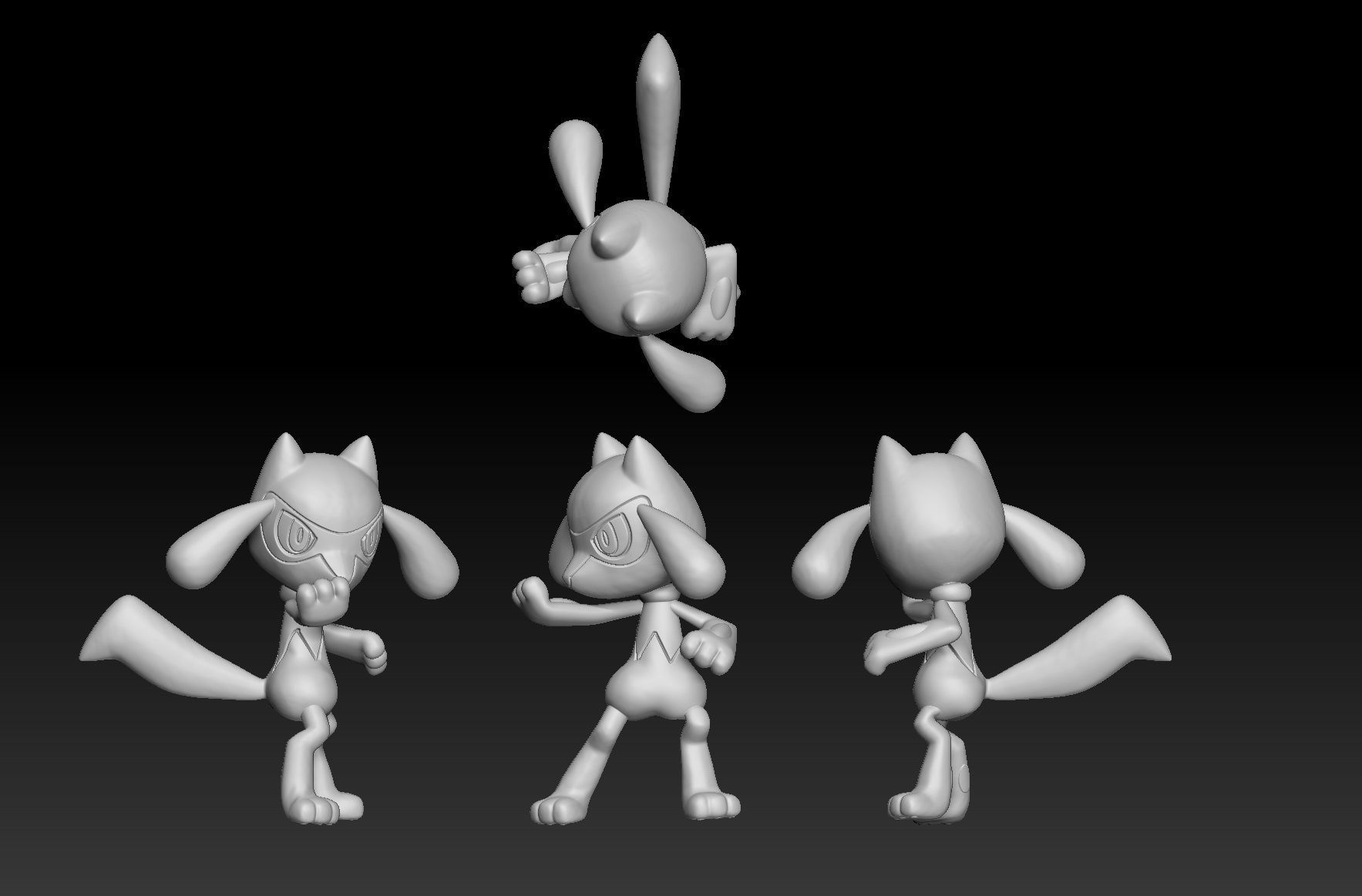 Pokemon Riolu Lucario Mega Evolution 3D print model_1