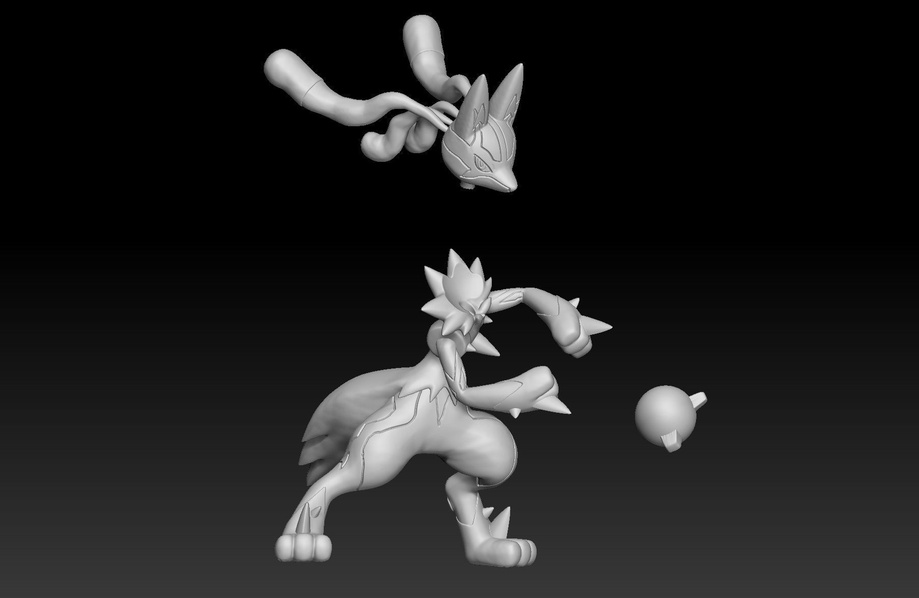 Pokemon Riolu Lucario Mega Evolution 3D print model_5