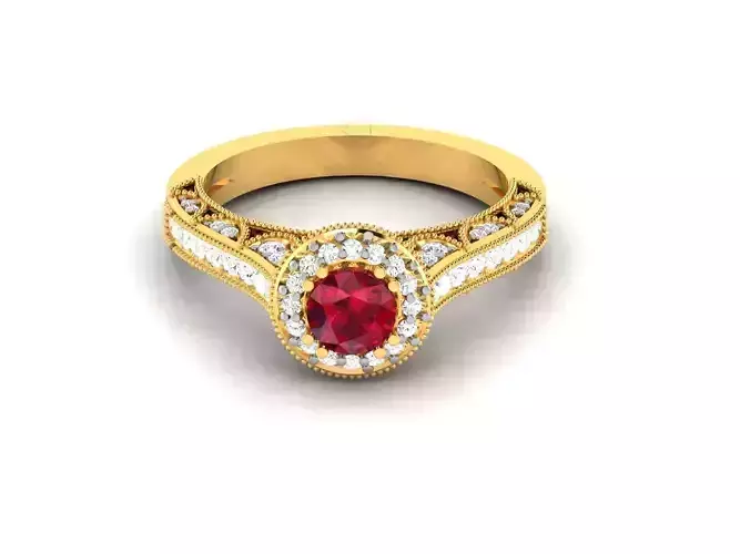 Solitaire Engagement Ring 3dm Render Detail