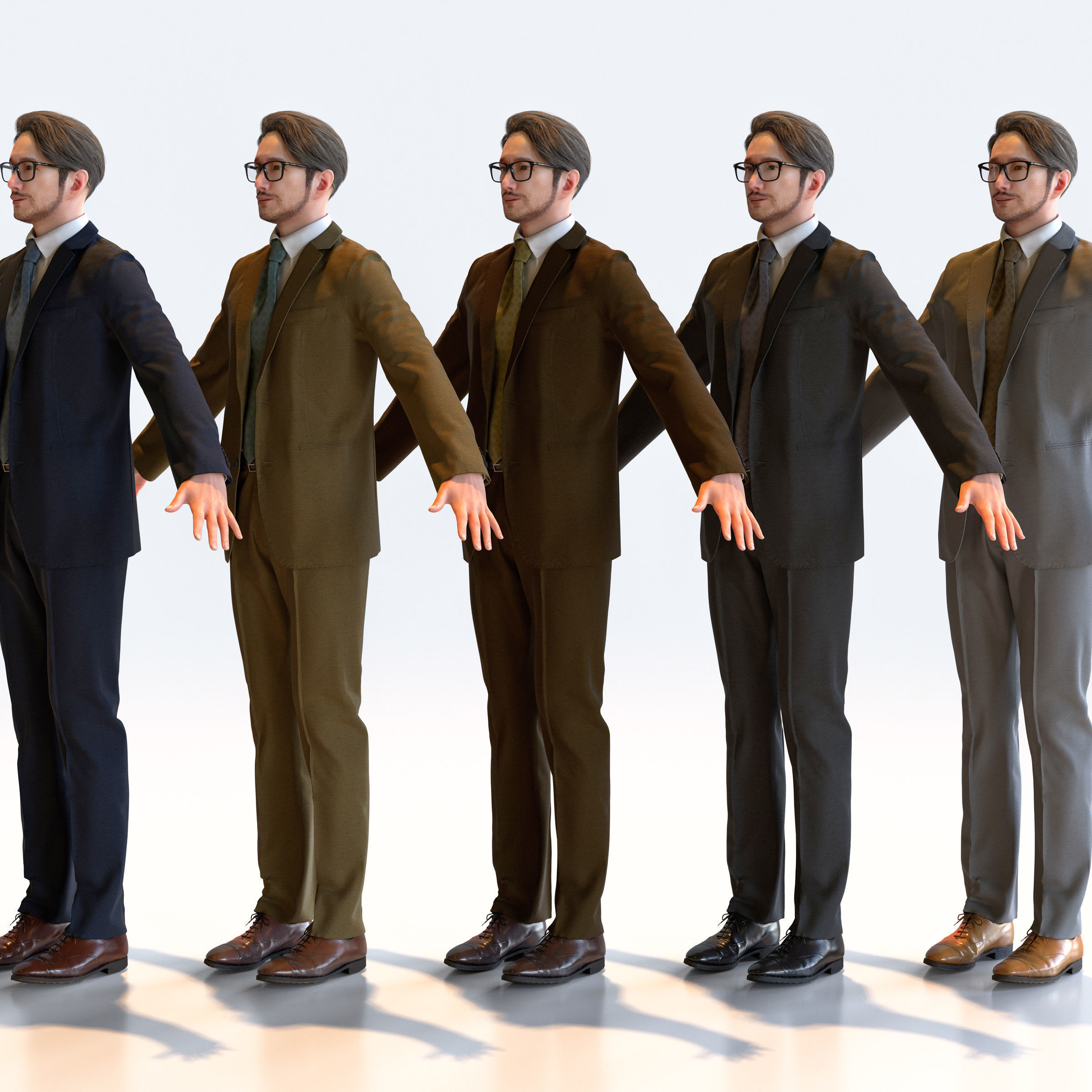 Asian Business Man in A-pose 2 - B1-M2U A 3D model_4
