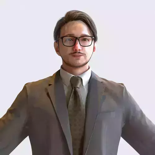 Asian Business Man in A-pose 2 - B1-M2U A 3D model