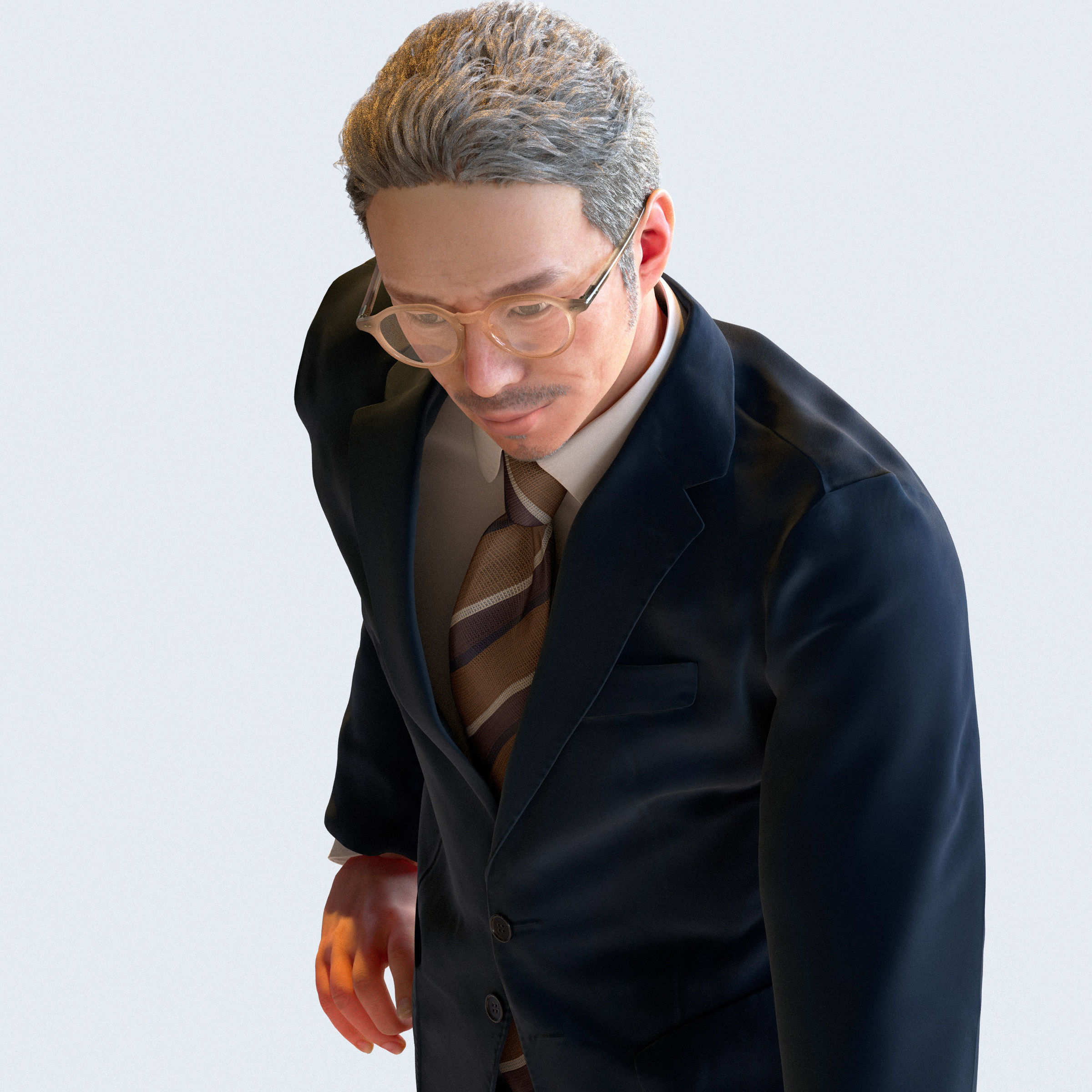 Posed Asian Business Man - 5 Pack 4 - B1-M4G 3D model_6