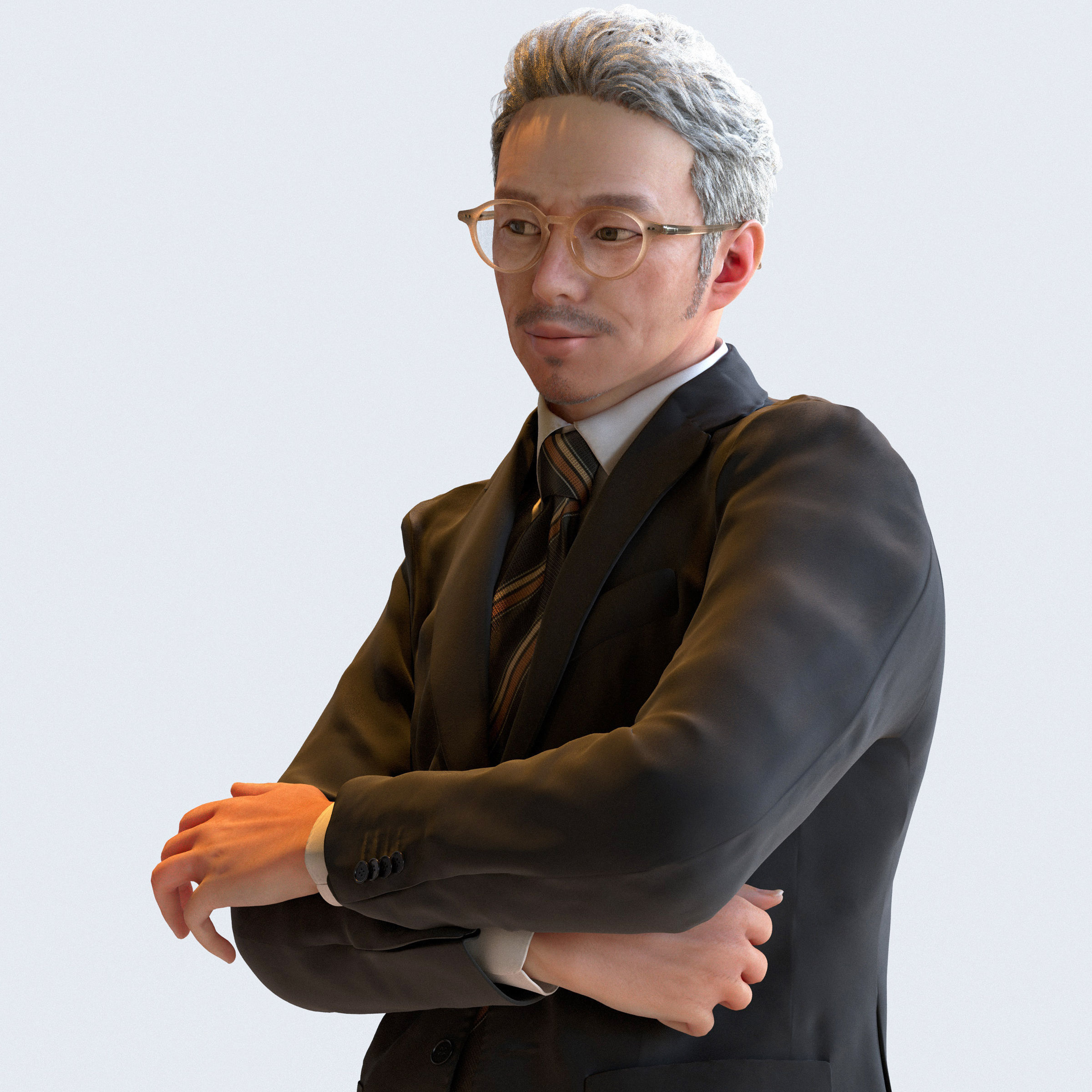 Posed Asian Business Man - 5 Pack 4 - B1-M4G 3D model_2