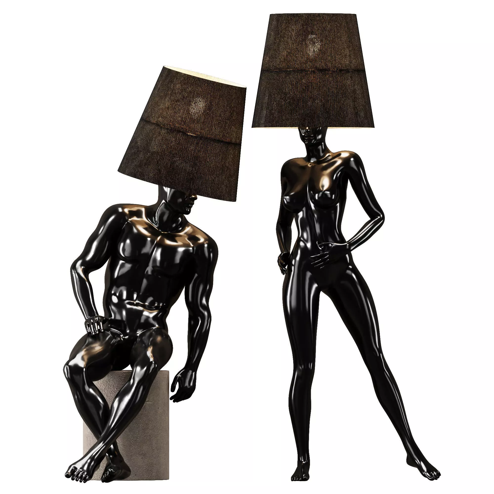 Hommer human lampshade Floor lamp Collection Pose01 3D model_0