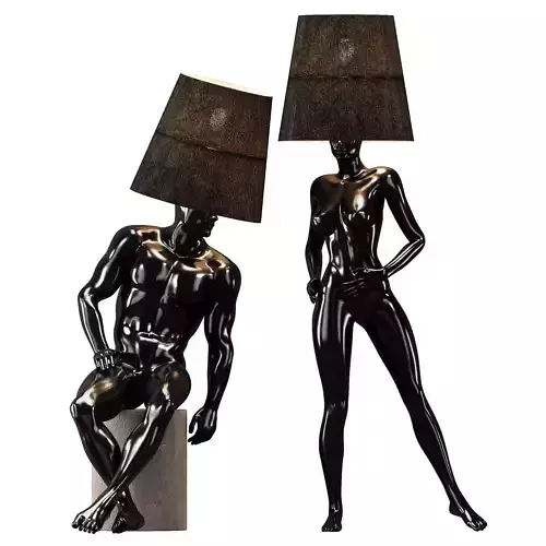 Hommer human lampshade Floor lamp Collection Pose01 3D model