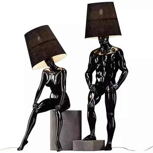 Hommer human lampshade Floor lamp Collection Pose02 3D model