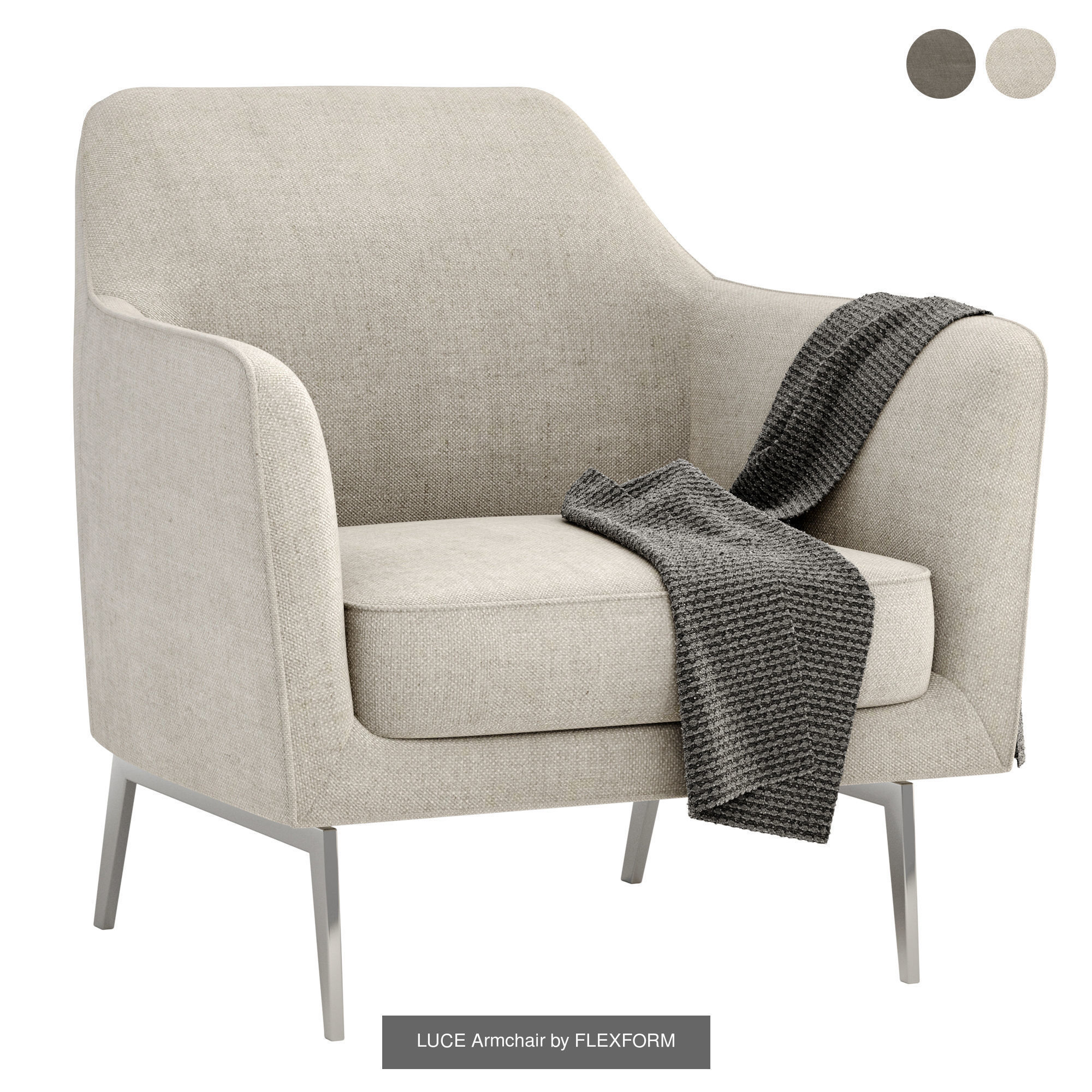 8 Armchair lounge with metal legs 3D Model Collection_4