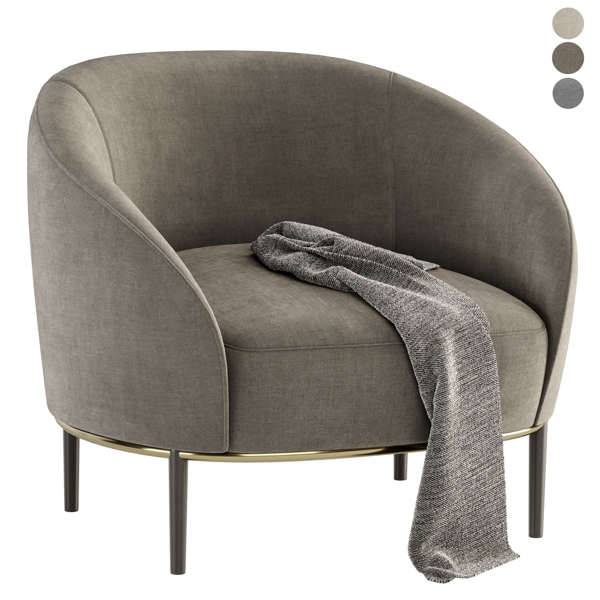 8 Armchair lounge with metal legs 3D Model Collection_33