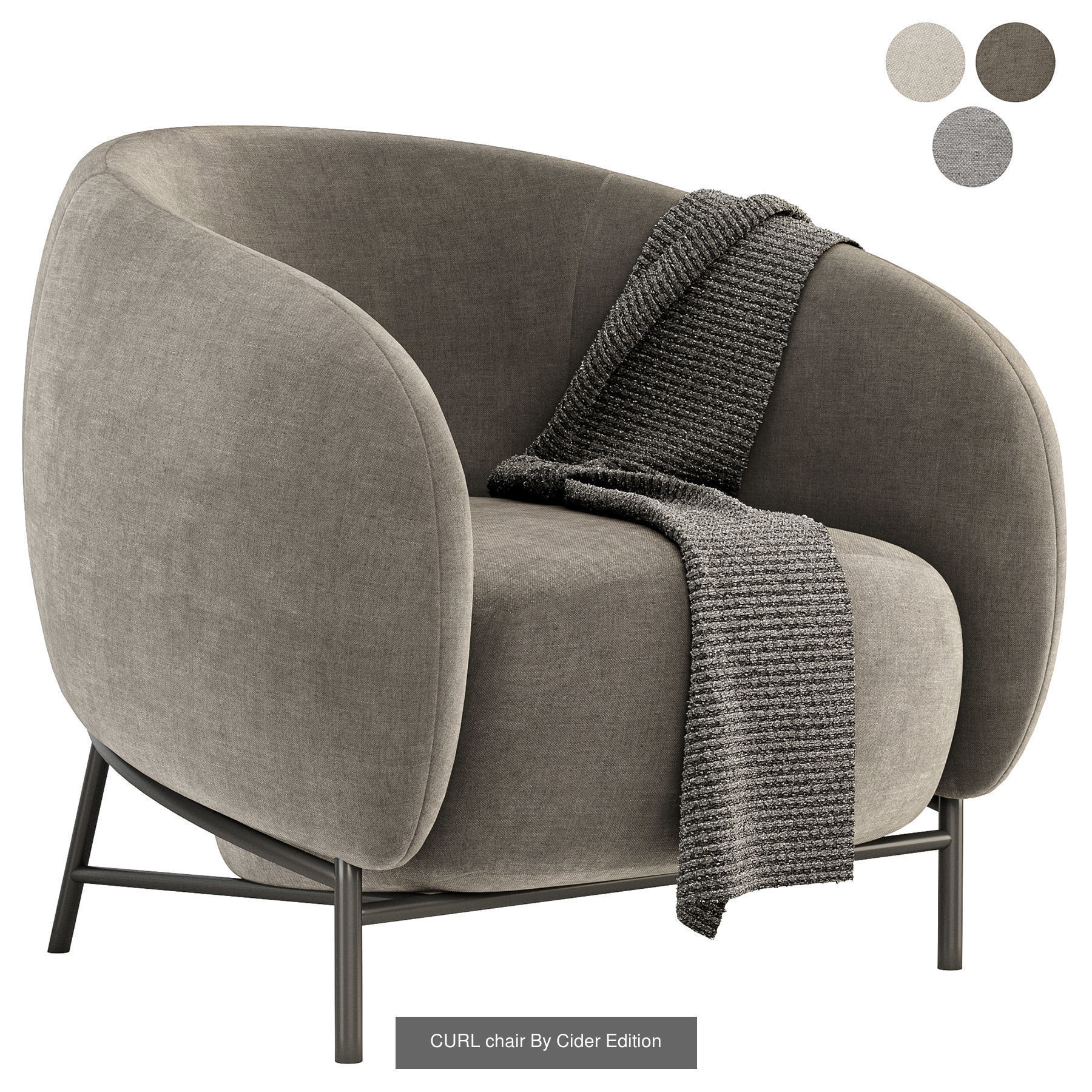 8 Armchair lounge with metal legs 3D Model Collection_5