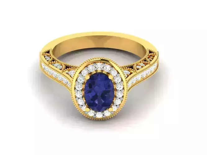 Solitaire Engagement Ring 3dm Render Detail