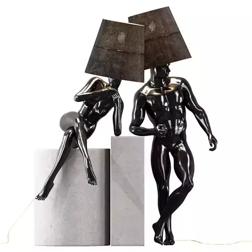 Hommer human lampshade Floor lamp Collection Pose05 3D model