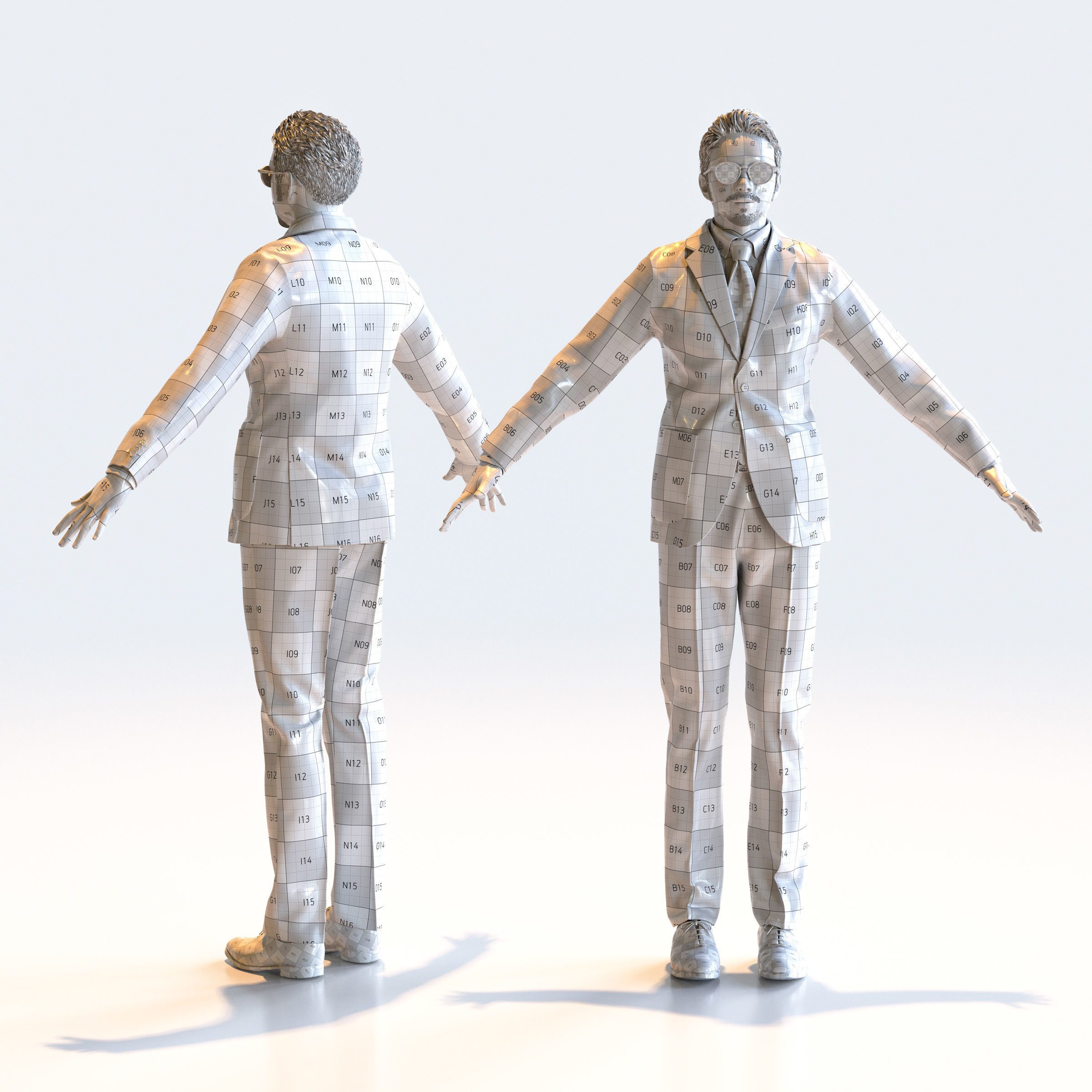Asian Business Man in A-pose 4 - B1-M4G A 3D model_3