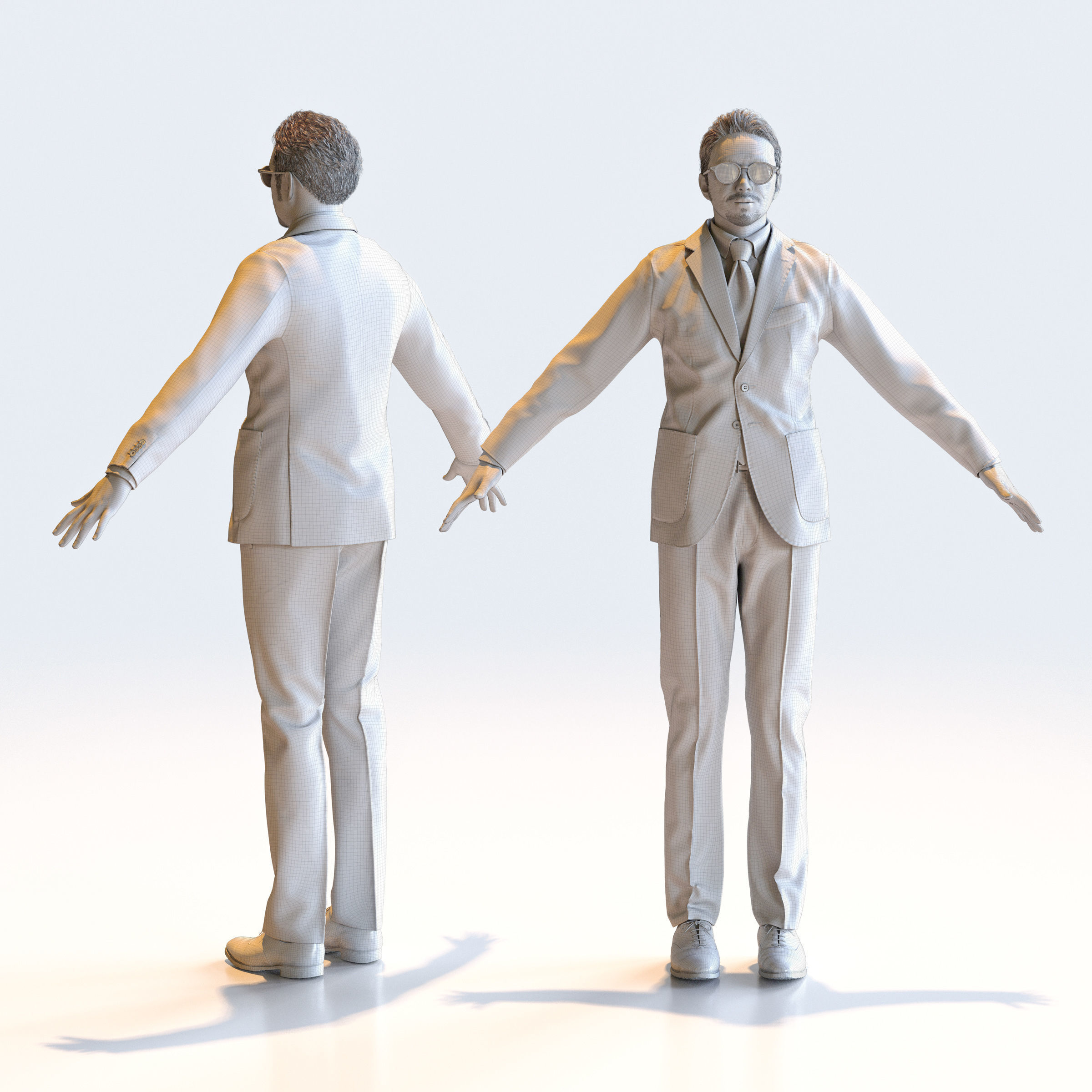 Asian Business Man in A-pose 4 - B1-M4G A 3D model_2