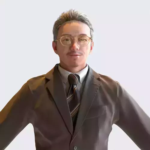 Asian Business Man in A-pose 4 - B1-M4G A 3D model