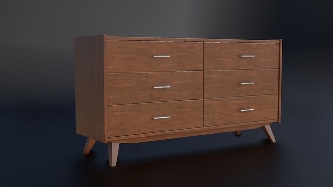 Amore 6 Drawer Dresser Low-poly 3D model