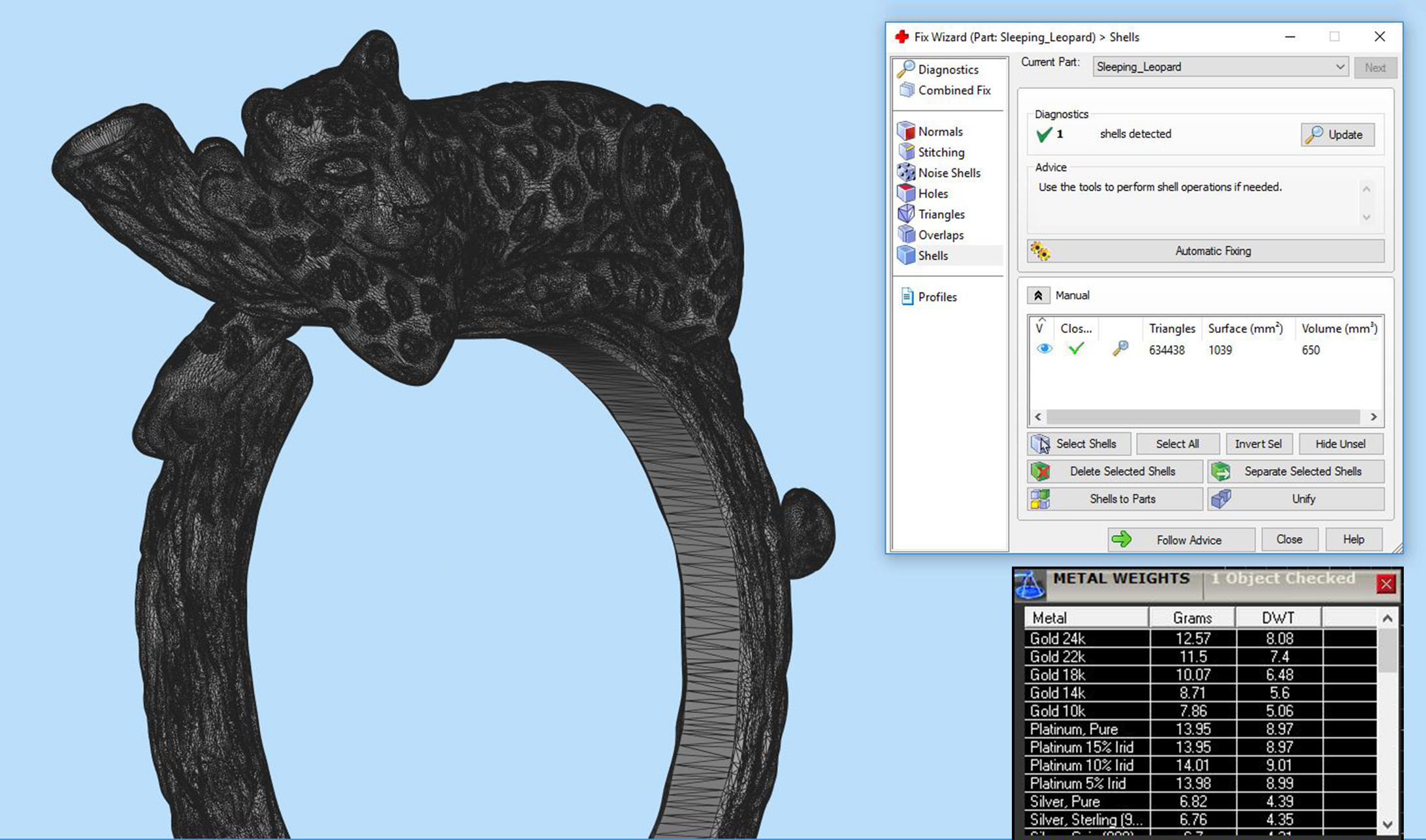 Sleeping Leopard Ring 3D print model_13