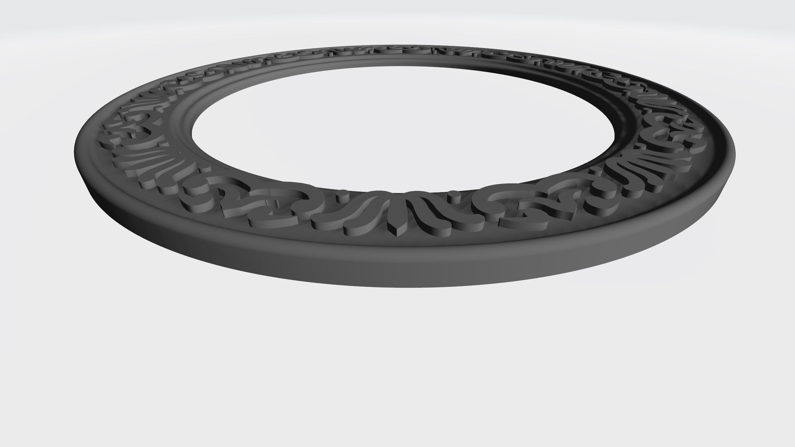 Round frame with eastern ornament for pictures photo mirror cnc 3D print model_18