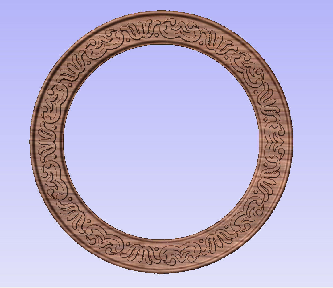 Round frame with eastern ornament for pictures photo mirror cnc 3D print model_3