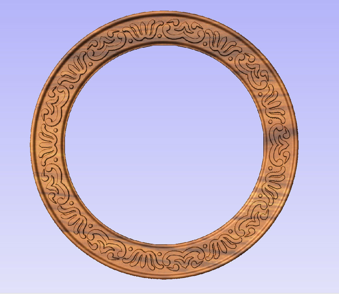 Round frame with eastern ornament for pictures photo mirror cnc 3D print model_16