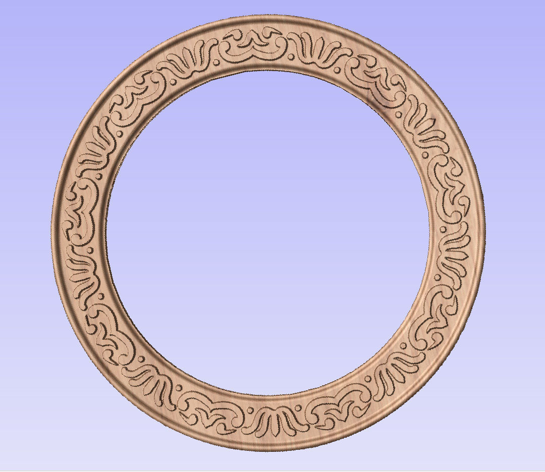 Round frame with eastern ornament for pictures photo mirror cnc 3D print model_17